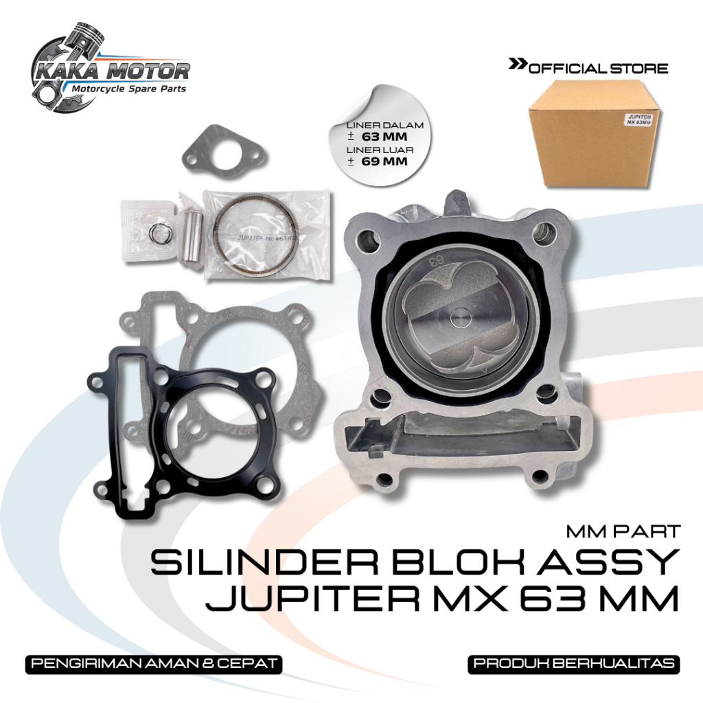 SILINDER BLOK ASSY JUPITER MX 63 MM - CYLINDER BLOCK SEHER BORING BORE UP SET JUPITER MX 63 MM