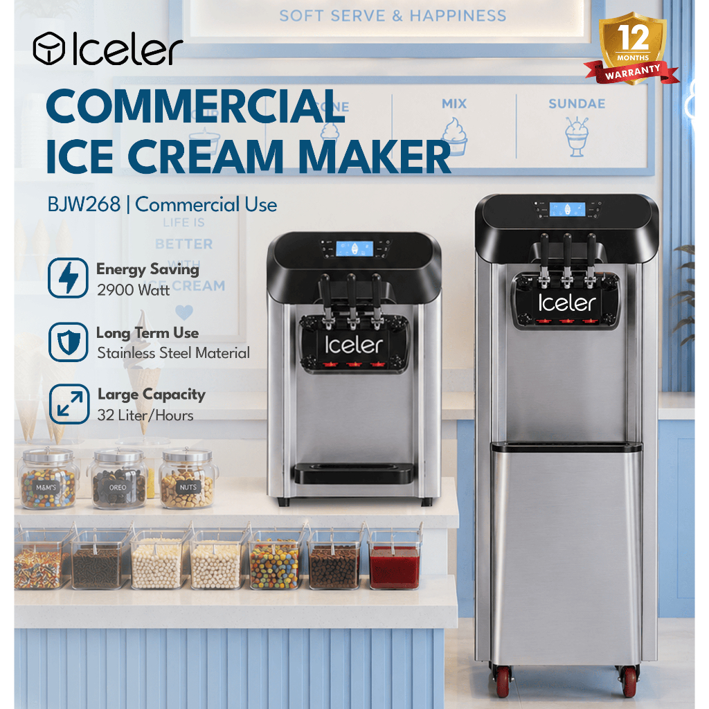Iceler Mesin Soft Es Krim Iceler 3 Tuas Countertop & Standing Innovate Series