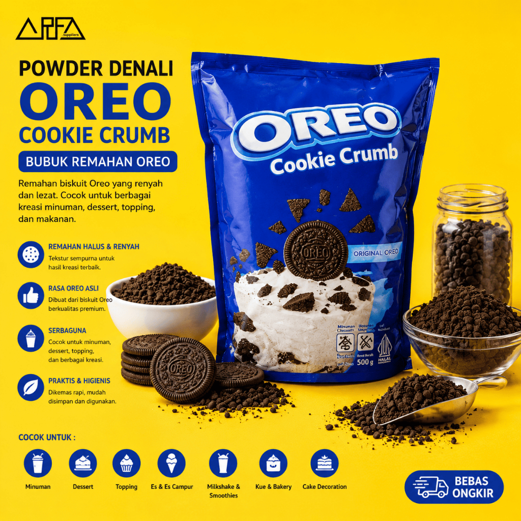 Oreo Cookie Crumb 1 kg - Biskuit Oreo Crumb