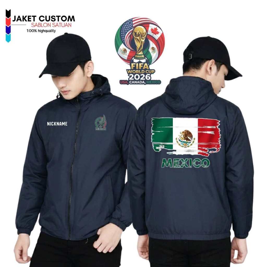 JAKET PIALA DUNIA CUSTOM LOGO MEXICO WORLD CUP 2026