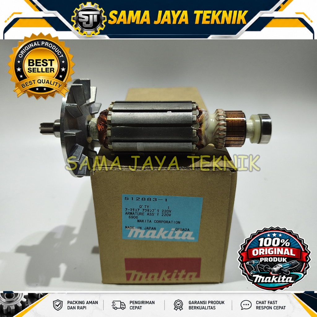 ARMATURE/ROTOR/ANGKER MAKITA 6906 ORIGINAL (5122883-1)