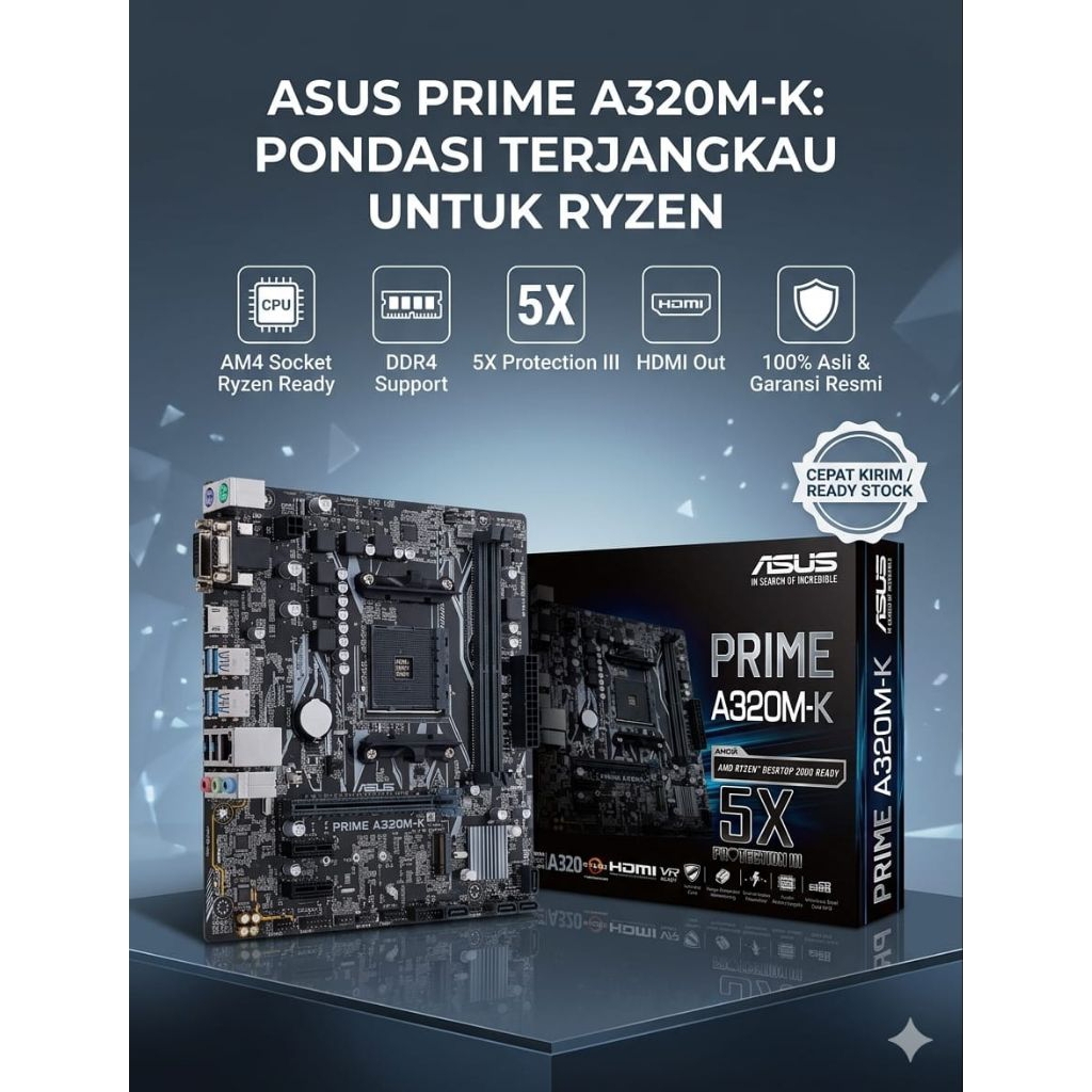 MOTHERBOARD ASUS PRIME A320M-K DDR4 AM4