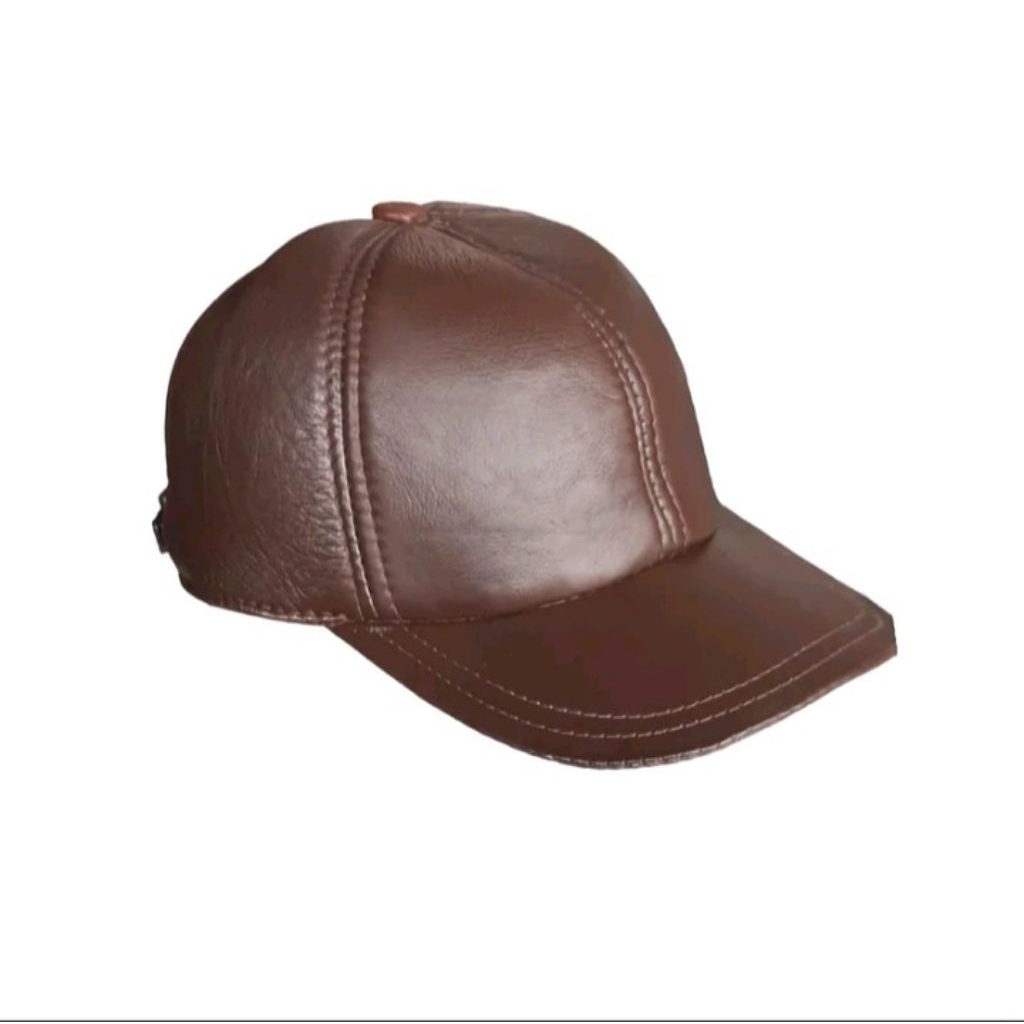 topi untuk pria model belimbing bahan kulit asli Domba warna hitam,cokelat, biru, merah sesuai di ga