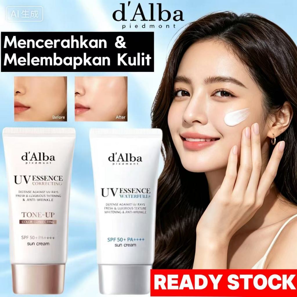 *ORI&EXP 2028* D'Alba Waterfull Tone Up Pink Sun Cream  SPF50+ PA+++ 50ml & Waterfull Essence Sun Cr
