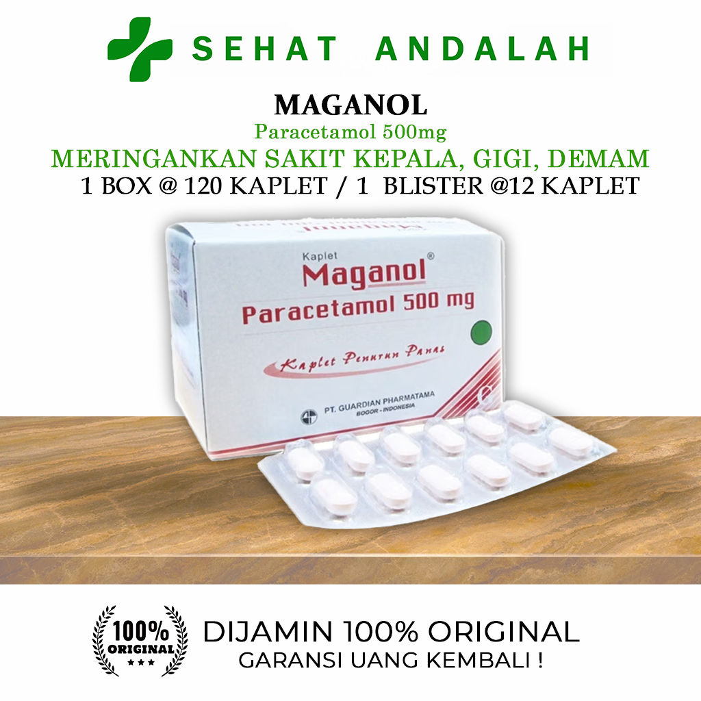 MAGANOL (1 BOX/120 KAPLET) - PARACETAMOL