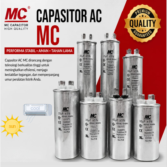 CAPASITOR AC MC 60 UF CAPASITOR MEREK MC 60UF