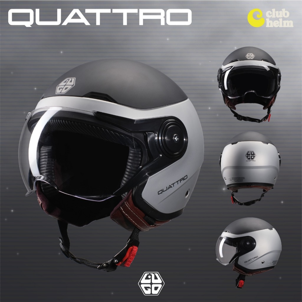 Helm Bogo Retro Dewasa Unisex Cowo Cewe Pria Wanita Classic LUGO QUATTRO