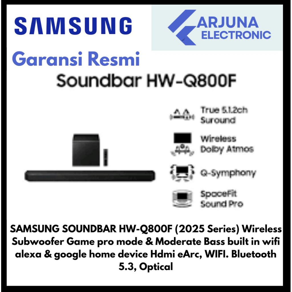 SAMSUNG HW-Q800F / Q800F / HW Q800F SOUNDBAR 2025 Series
