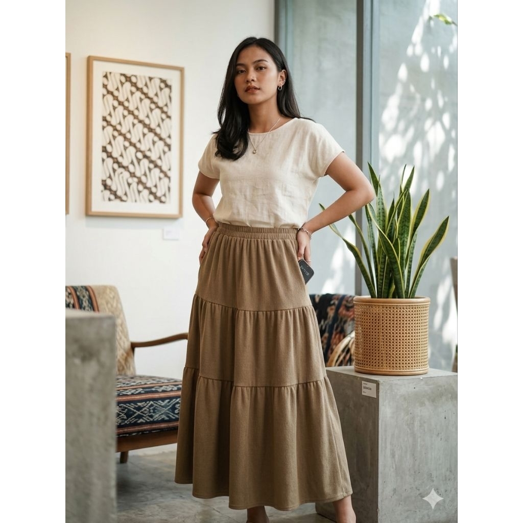 OWOWTIDI - Rok Codoray Rumpak || Rok Panjang Wanita || Rok Layer Panjang Kekinian