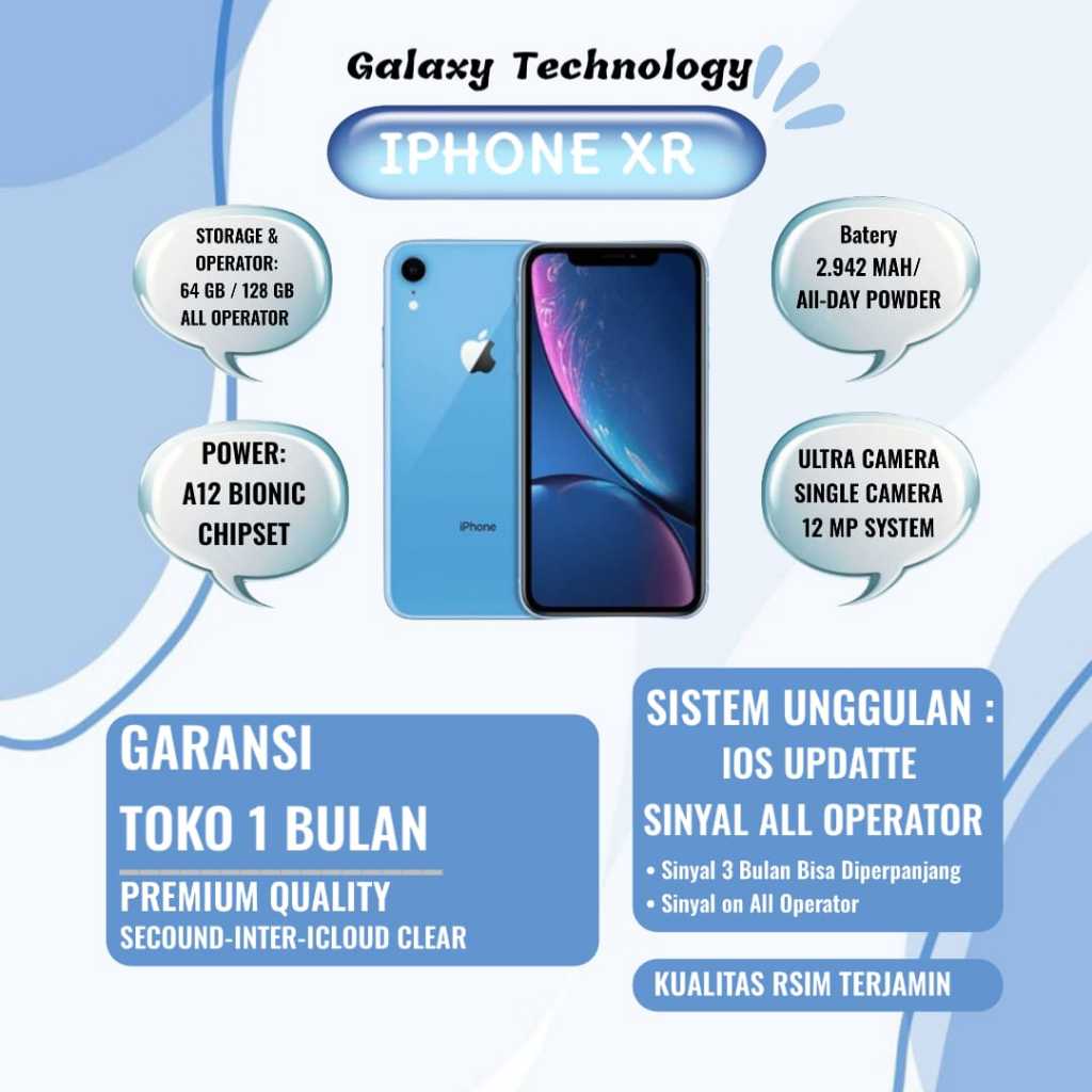 IP XR 128GB/64GB FULLSET SECOND INTER MULUS 100% Original