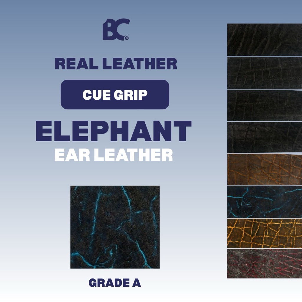 Real Elephant Ear - Grip Kulit Gajah - Cue Grip - Grip Stick Billiard Premium - Kulit Grip Stick Bil