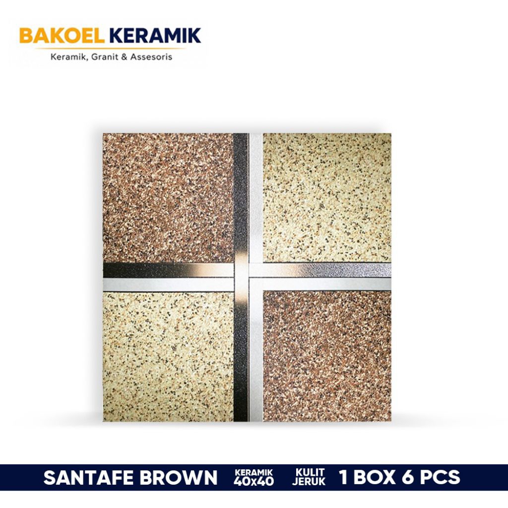 Keramik lantai tekstur kulit jeruk 40x40 SANTAFE BROWN