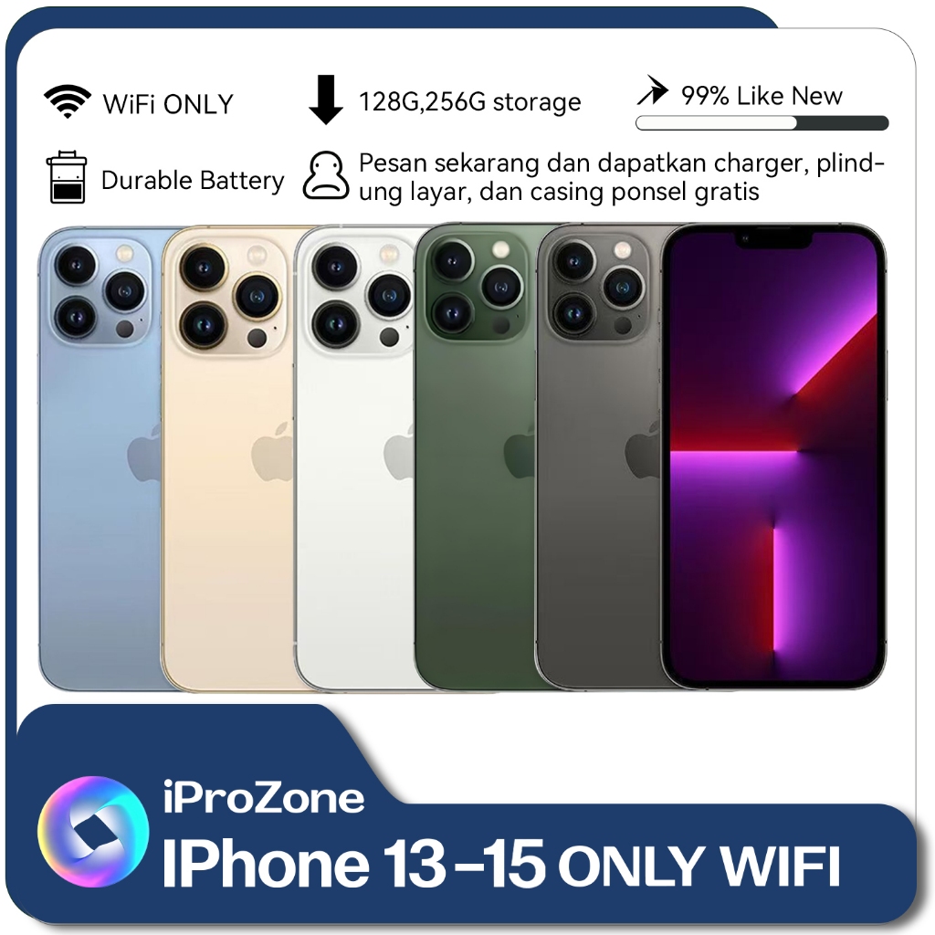 Basic Model IPhone 13/14/15 WIFI ONLY 128GB 256GB 6.1Inches Bekas Second Original Mulus Fullset Hp I