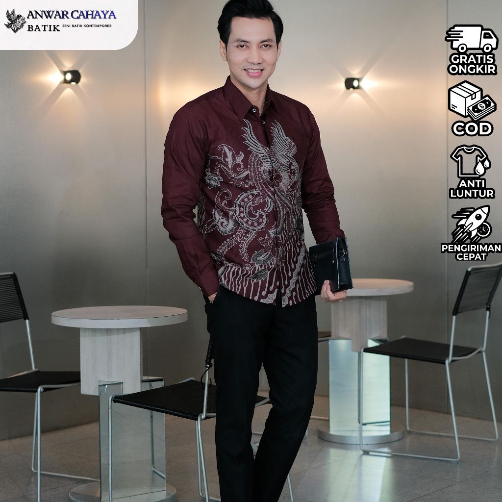 ANWAR CAHAYA BATIK – Kemeja Batik Pria Elegan Motif Sandini Lengan Panjang Premium