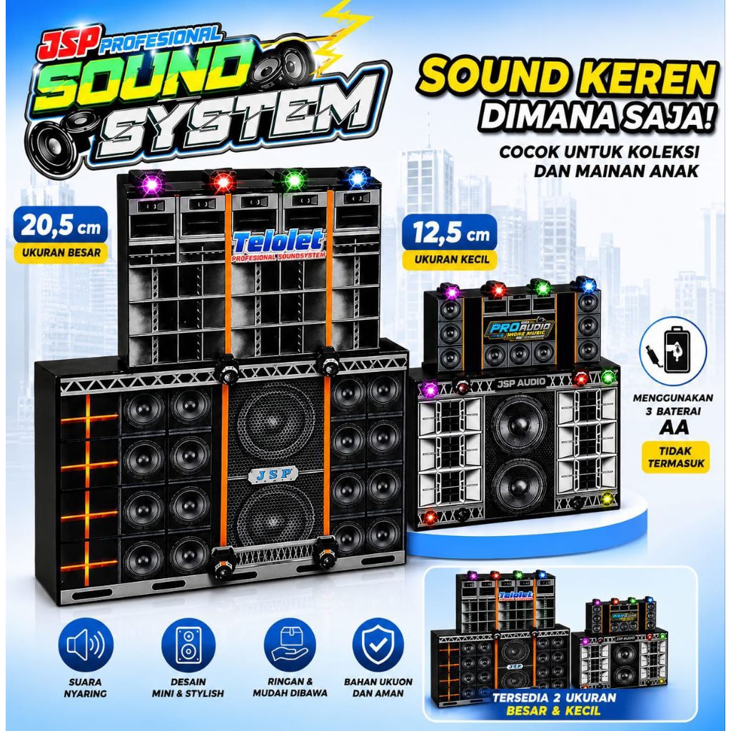 Miniatur Speaker Sound System Ukuran Besar 20 cm / Speaker Sound System / Mainan Speaker Sound Syste