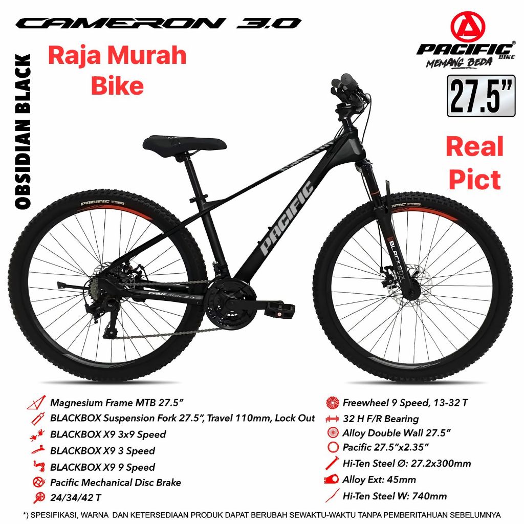 Sepeda Gunung Mtb 27,5 Inch Pacific Cameron 3.0 Magnesium Alloy Frame 3x9 Sepeda Mtb Pacific Cameron