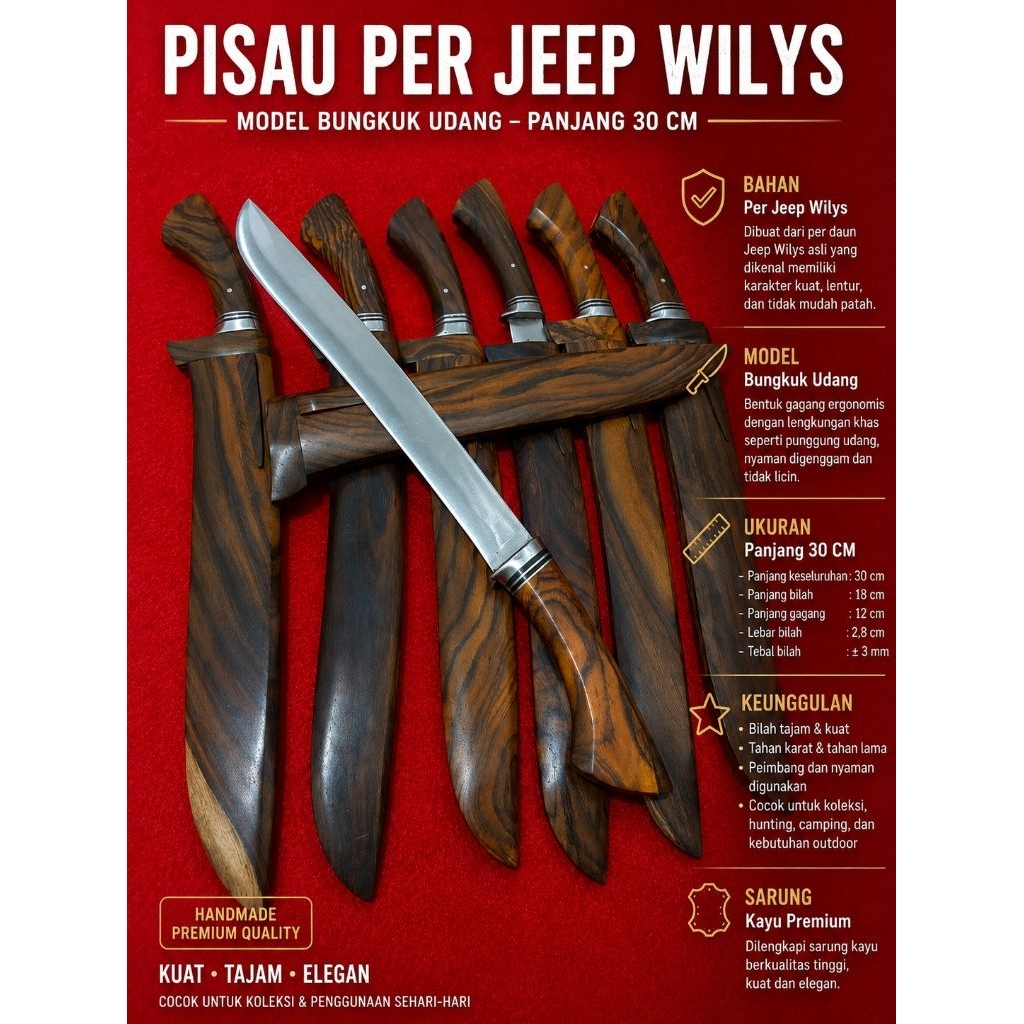 Golsem Per Jeep Willys Gen 2 Kayu Sonokeling