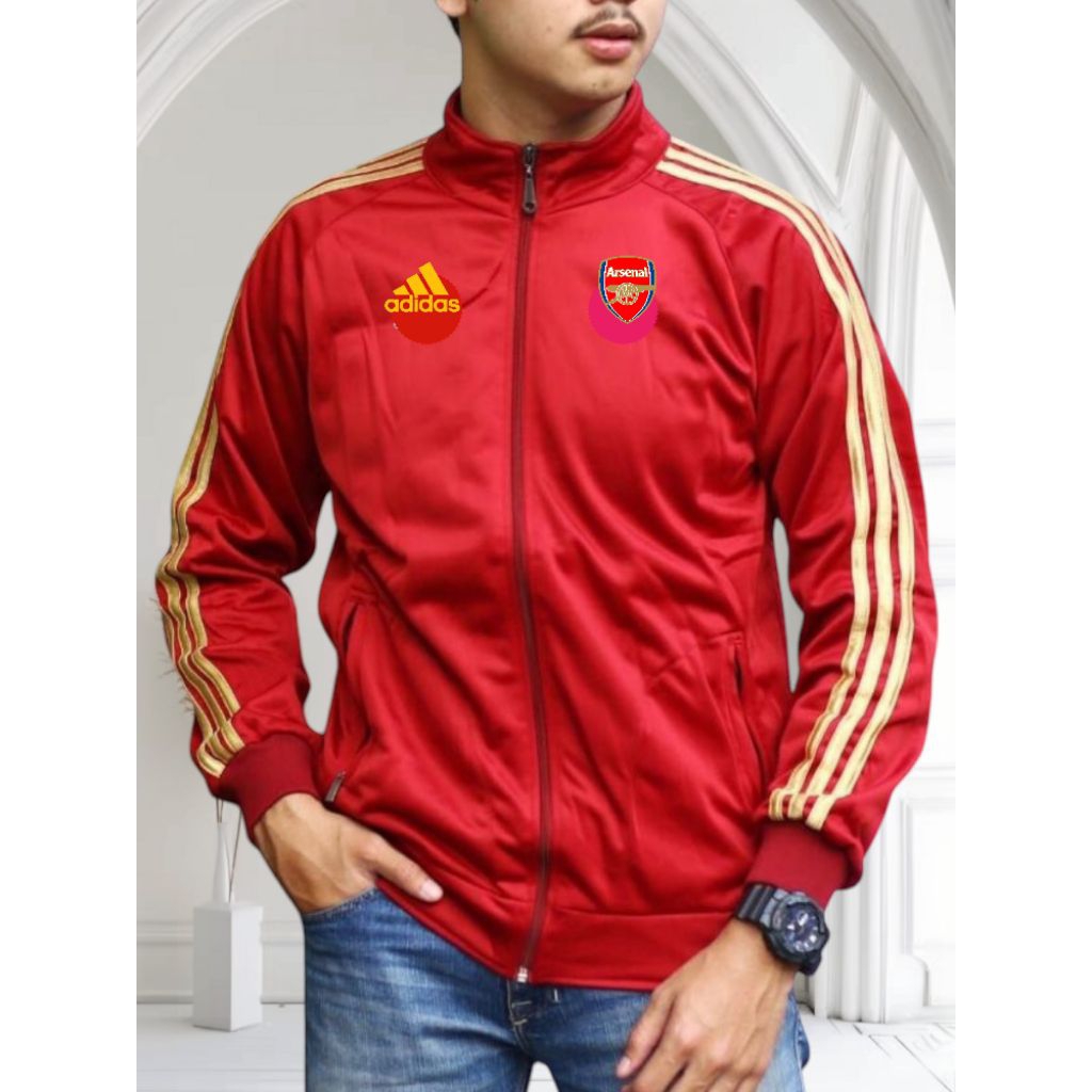 Jaket Tracktop Arsenal Pria Wanita Diadora Tebal Halus