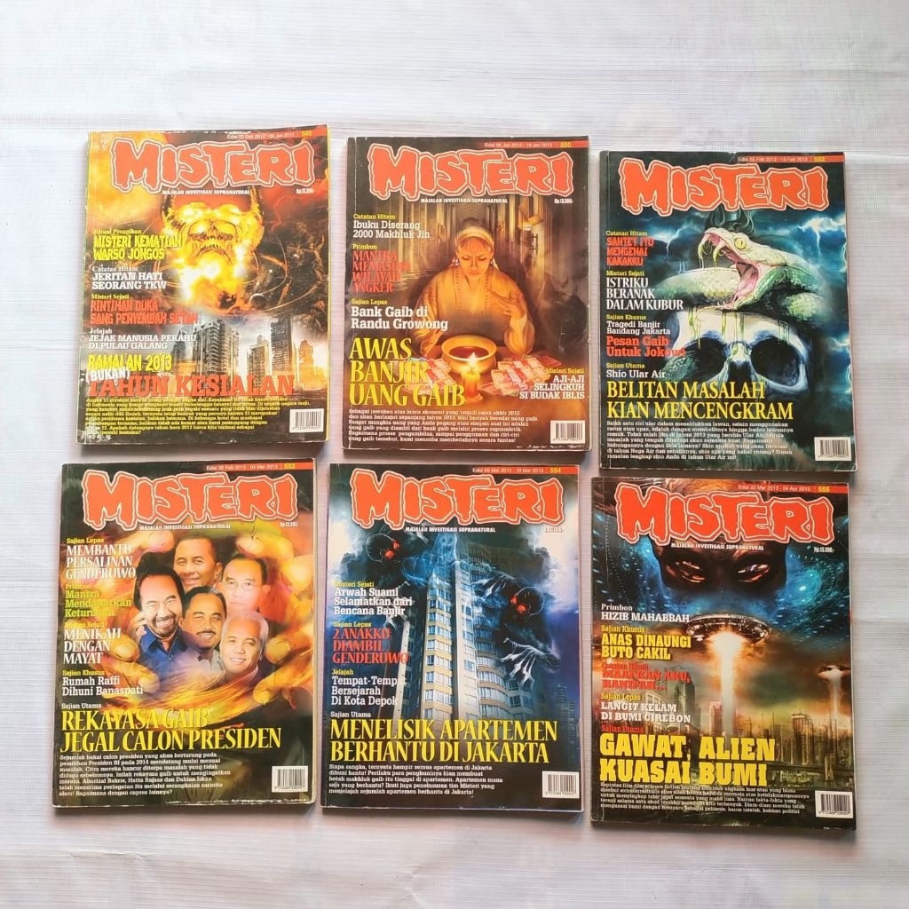 Buku Majalah MISTERI 2013; (Bukan) TAHUN KESIALAN, BANJIR UANG GAIB, BELITAN MASALAH, REKAYASA GAIB,
