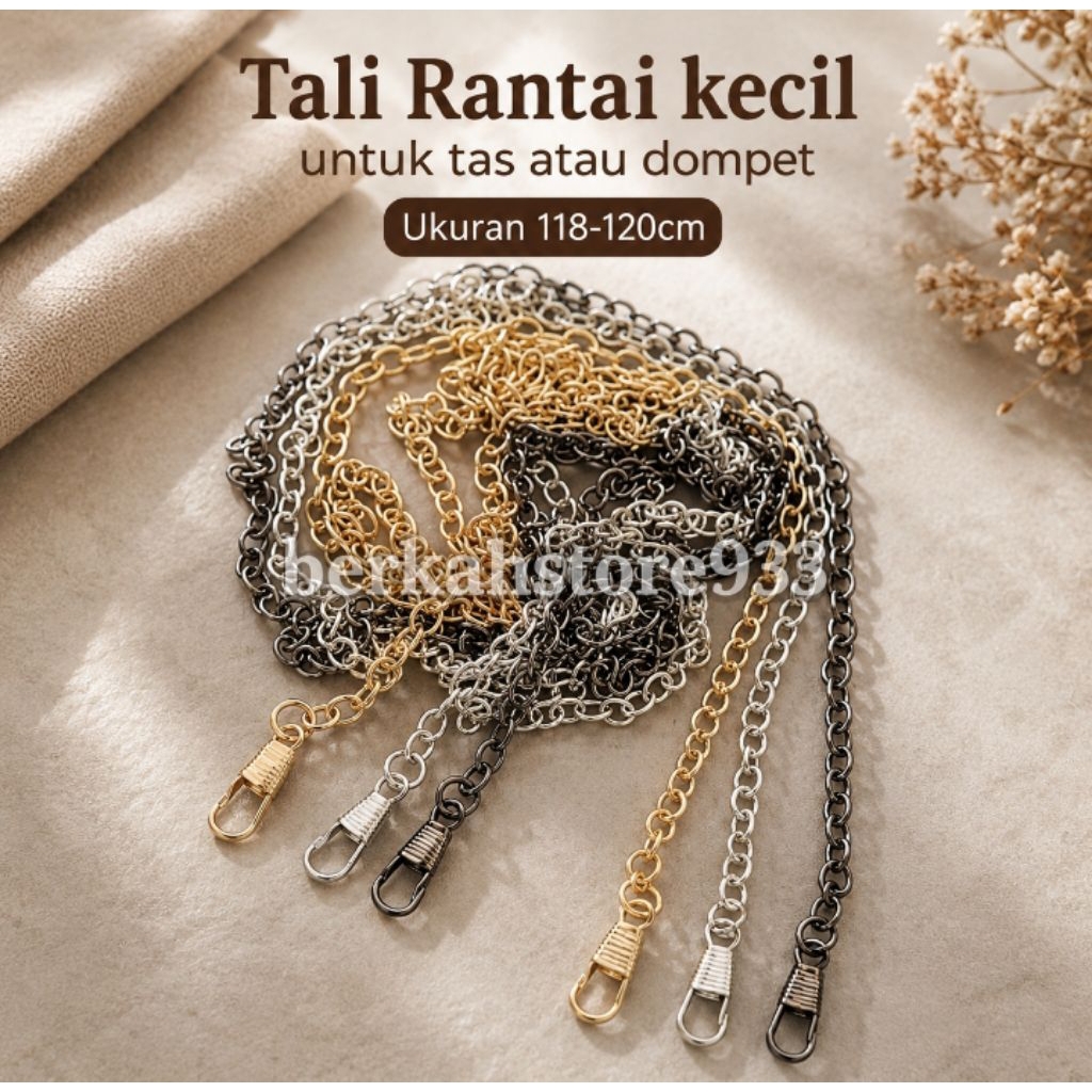 (COD) Tali Rantai Kecil untuk tas atau dompet kecil dengan PENGAIT TIPIS