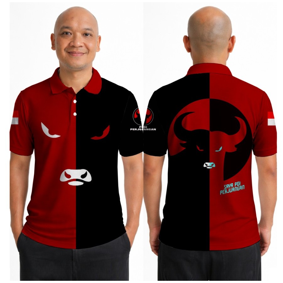 Kaos Polo PDIP / Kaos Polo Berkerah Pdi Perjuangan / Kaos Baju Polo Berkerah Partai PDIP - Baju PDIP