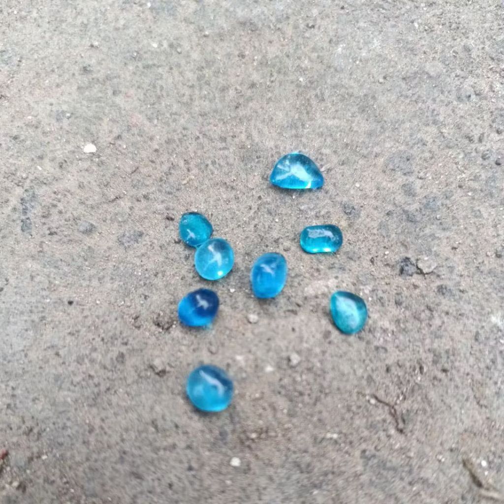 Batu akik kerikil mini blue topaz aquamarine