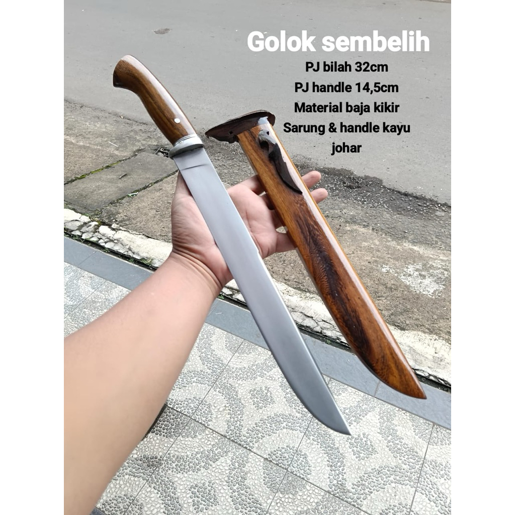 Pisau Sembelih Kikir Sarung Kayu Johar