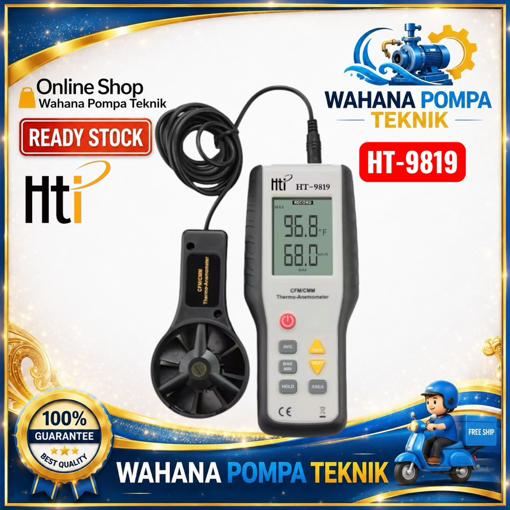 HT-9819 Detachable Anemometer with CFM/CMM function