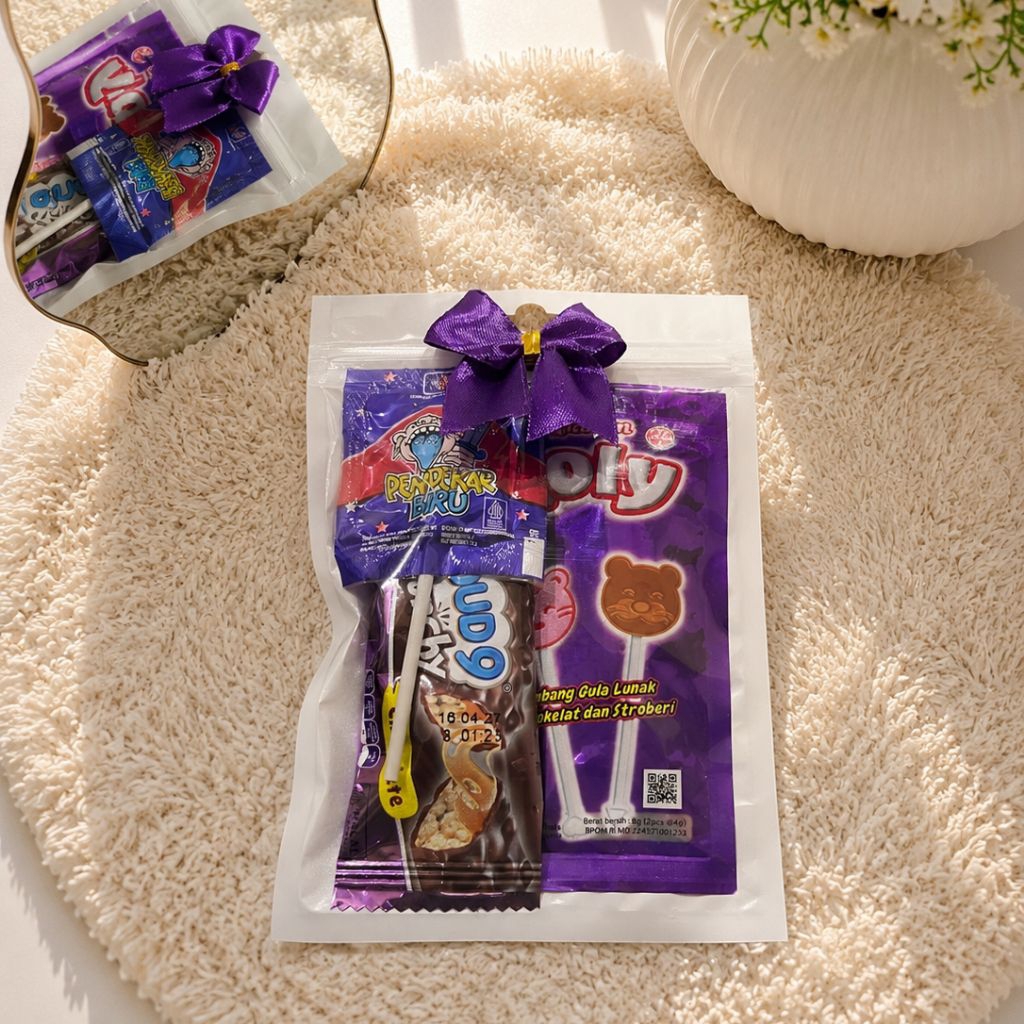 MINI GIFT SNACK UNGU / PAKET JAJAN KECIL / MINI HAMPERS