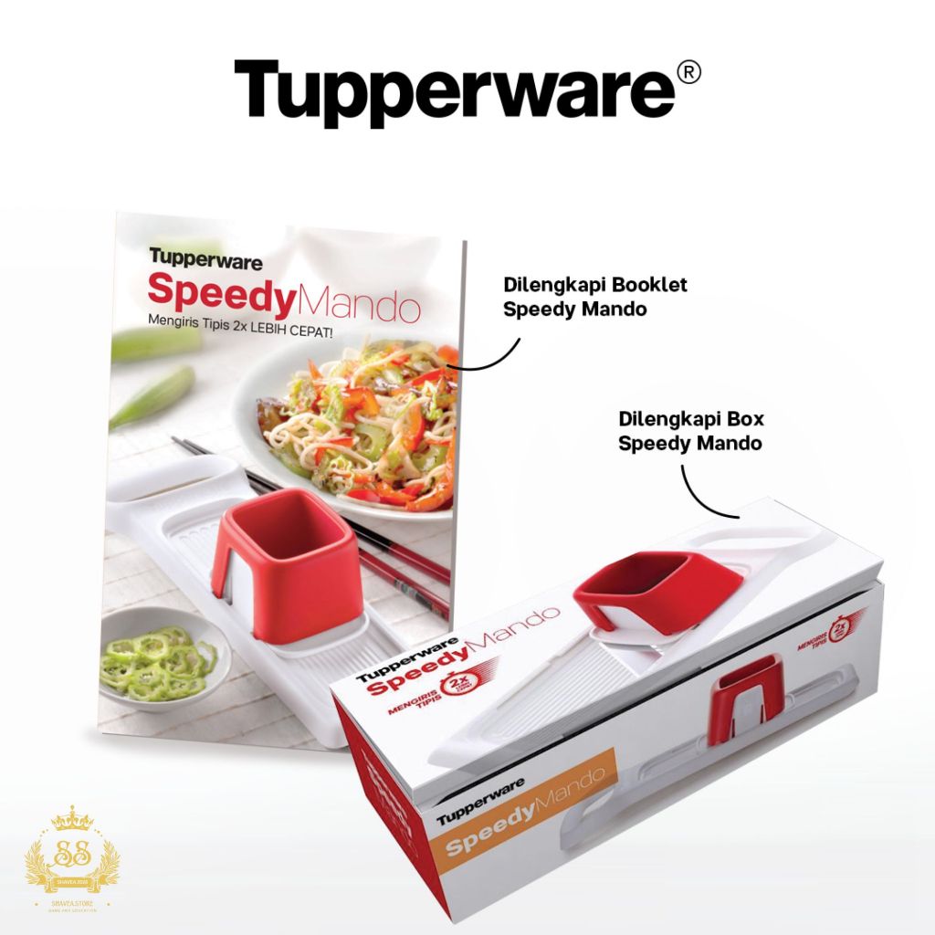 Pengiris Bawang Tupperware Speedy Mando 2 Mata Pisau Tajam, Irisan Presisi - Shavea Store