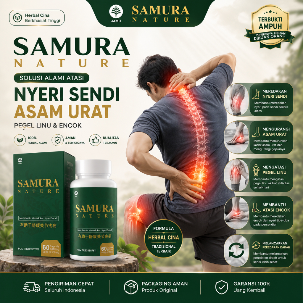 Samura Nature - RAMUAN CINA Obat Asam Urat Nyeri Radang Sendi Pegal Linu dan Pengapuran tulang