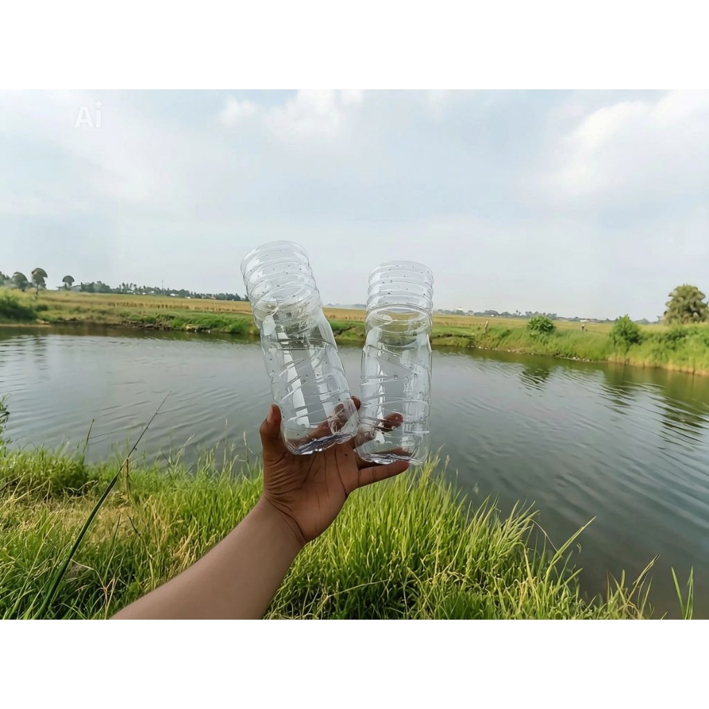 BOTOL AQUA POTONG 23,5 CM POTONGAN RAPI COCOK UNTUK IKAN CUPANG ATAU POT TANAMAN 100% GARANSI