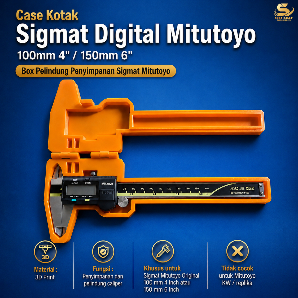 Case Kotak Sigmat Mitutoyo 100mm Sigmat Mitutoyo 150mm Digital Caliper Box Pelindung Penyimpanan Sig