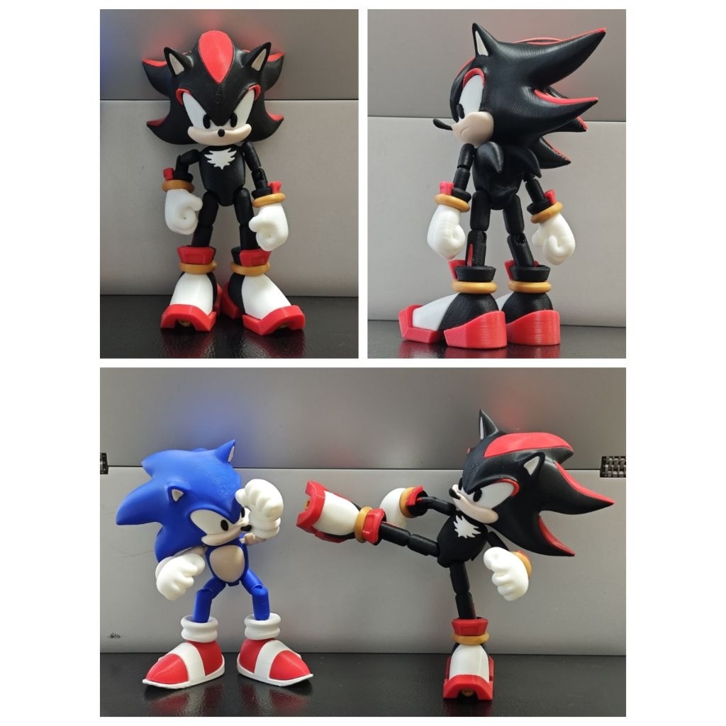 Shadow The Hedgehog Articulated Figure 3D Print | Action Figure Shadow Sonic Series | Mainan Sendi G