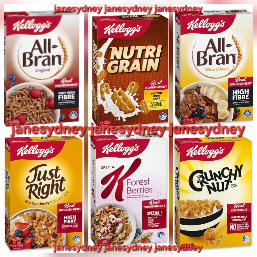 AUSTRALIA KELLOGG'S ALL BRAN WHEAT FLAKES Allbran KELLOGGS JUST RIGHT ORIGINAL 460g SPECIAL K FOREST