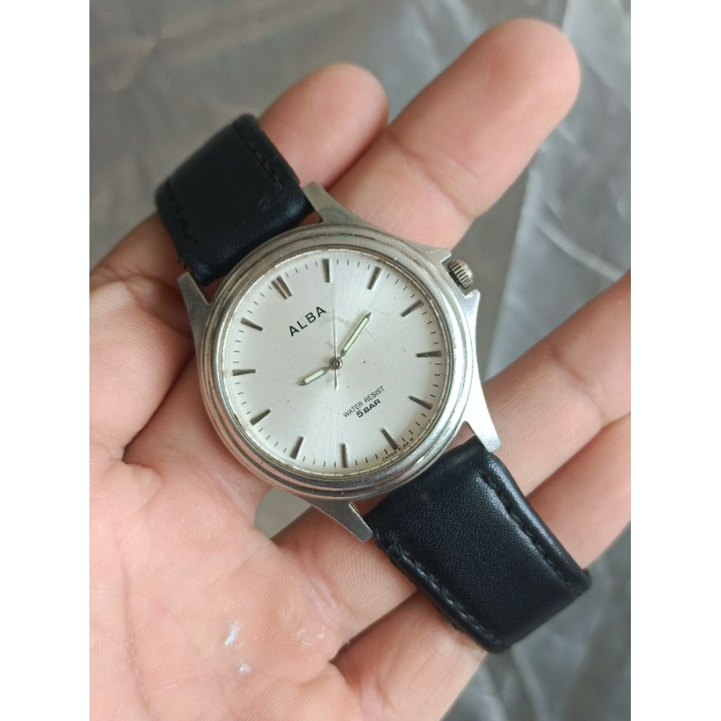 Jam Tangan Pria Vintage Klasik Dial Silver V501-X194 Second Original