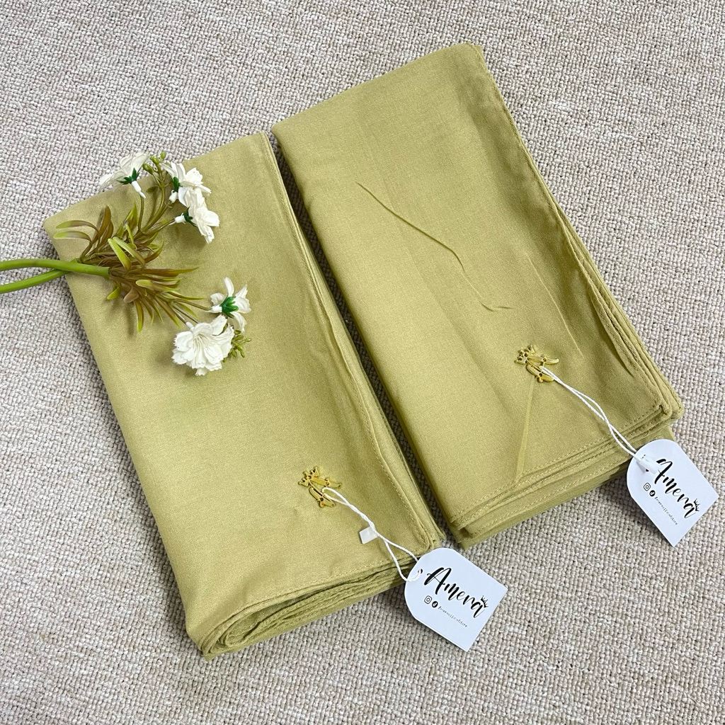 AMERA- Jilbab Khaki Muda PNS Jilbab Voal Premium jilbab Dinas Korpri warna Mustard
