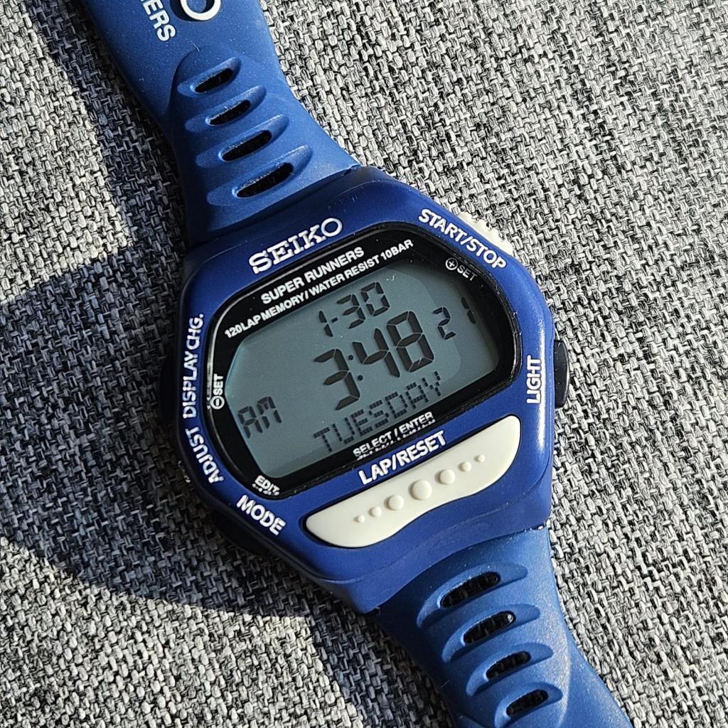 Seiko Runner Biru like new S650-4000 jam tangan pria