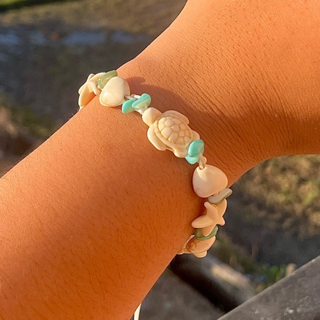 gelang serut desain tema laut biru