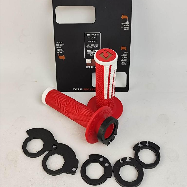 HANDGRIP ODI EMIG V2 PRO SOFT LOCK ON RED WHITE ORIGINAL
