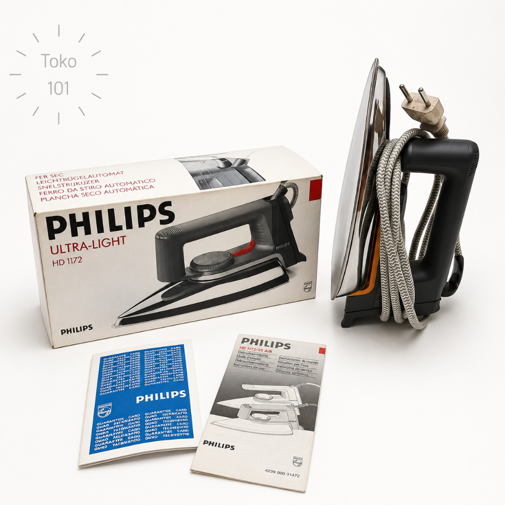 Setrika Vintage Jadul Original Philips & National Lengkap Box – Koleksi Retro Elektronik