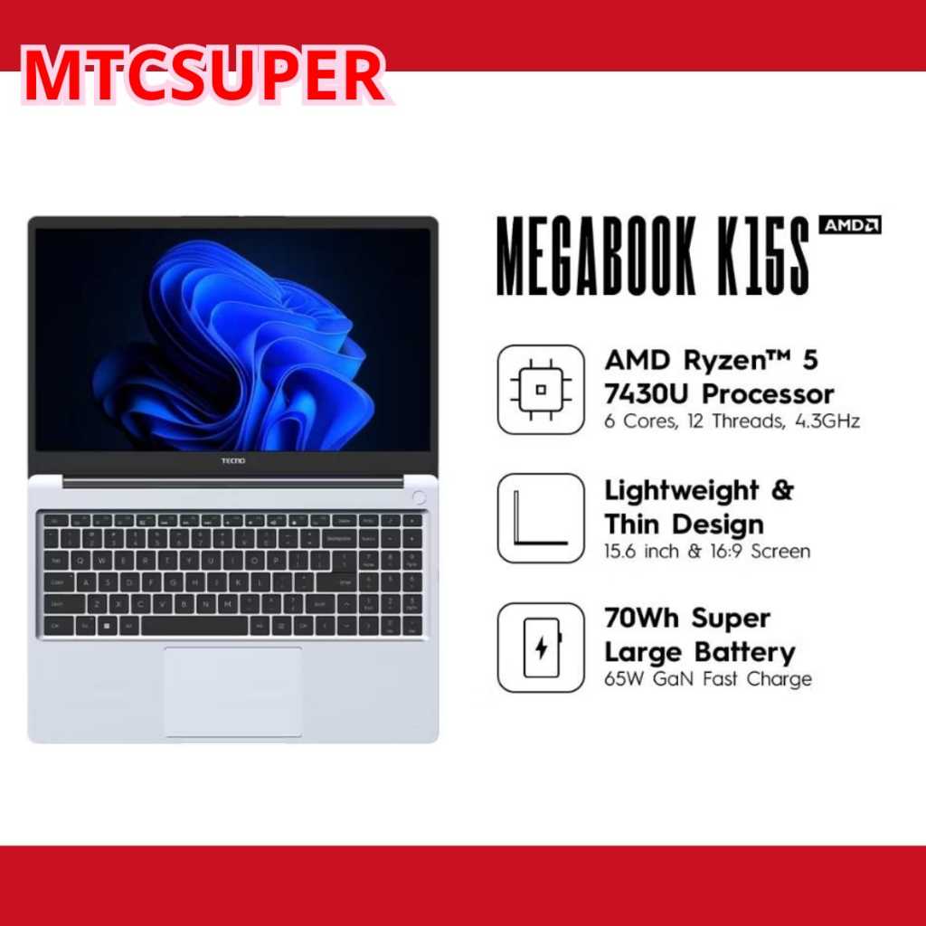 TECNO MEGABOOK K15S | 8/512 | GARANSI RESMI
