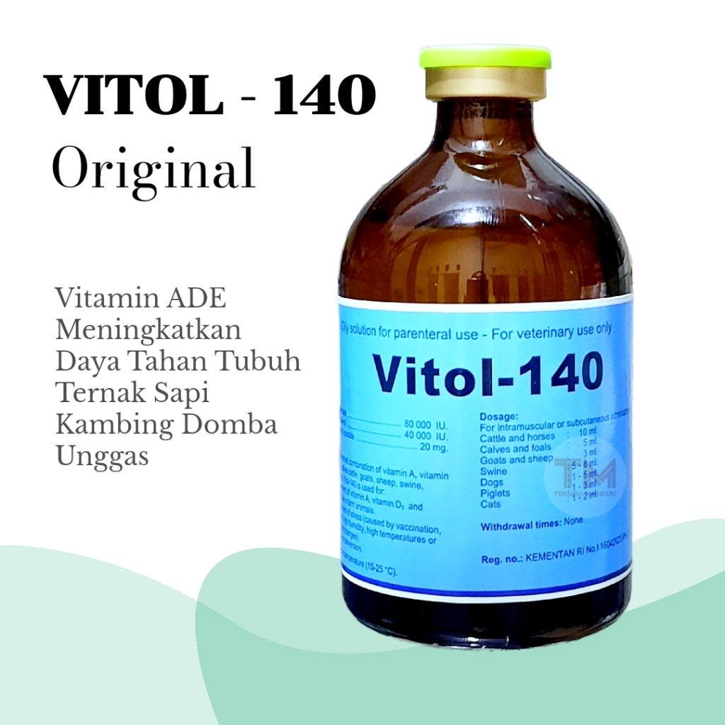 VITOL 140 100ml Ori Vitamin ADE Memperbaiki Kondisi Produktivitas Hewan