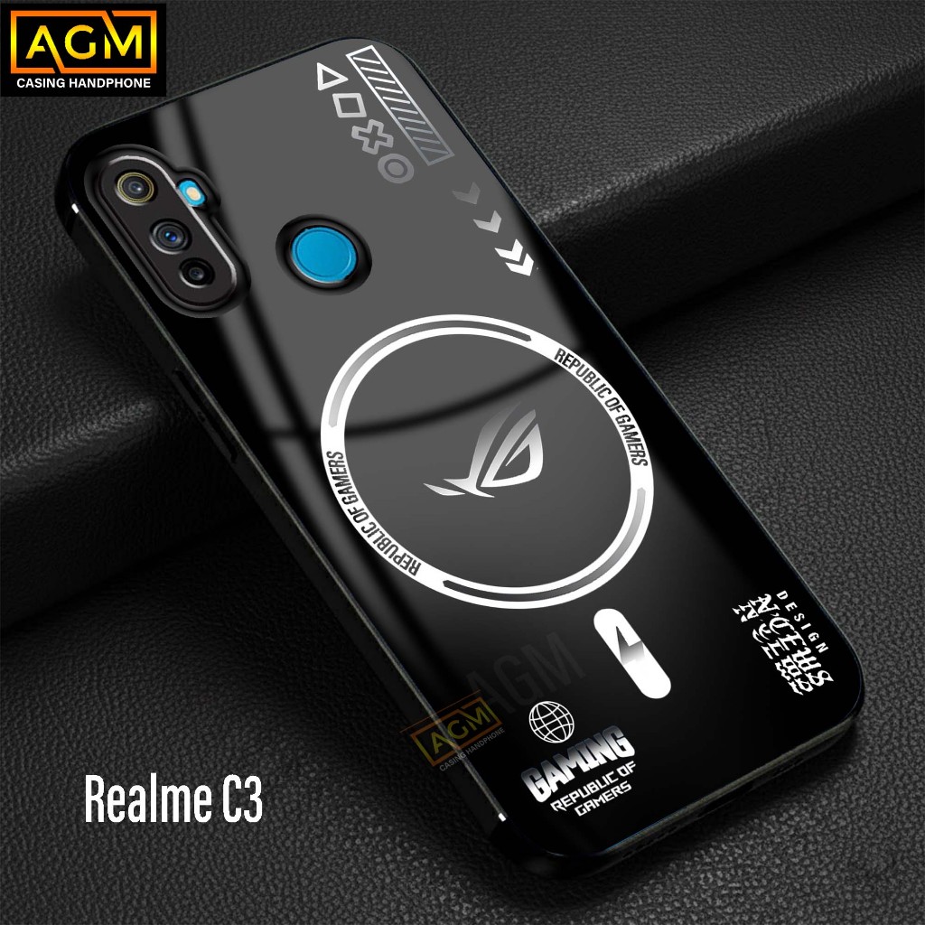 Case Realme C3 - New Softcase Glossy Full Body casing Hp Realme [Motif MAGSAFE ROG] - AGM Case softc