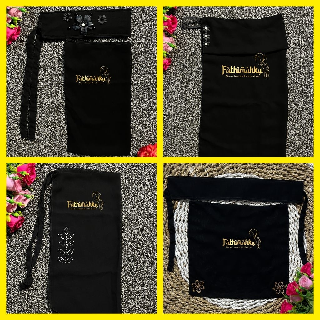 Paket Niqab Sifon Paket Cadar Niqob Bunga dan Manik Cantik By Fathimahku