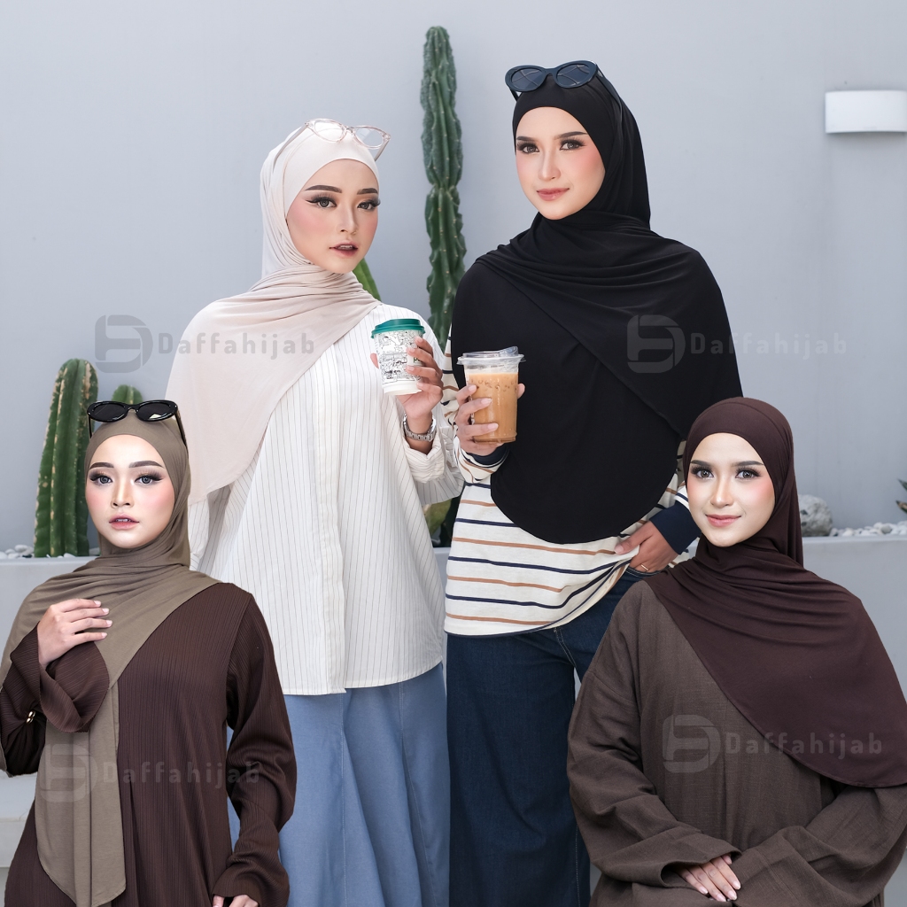 Daffahijab Kanza Pasban Katun Bamboo Pashmina Bandana Tali Instan Hijab Daily