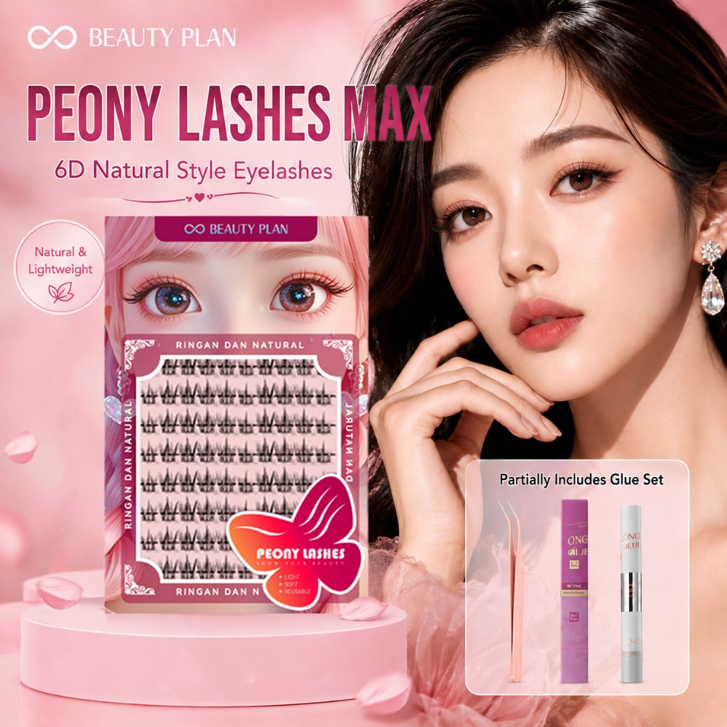 Beauty Plan Peony Series Bulu Mata Palsu Tebal Alami Bisa Dipakai Ulang