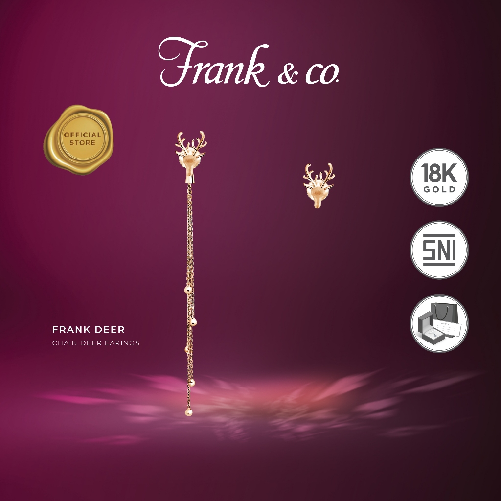 Frank & co. Frank Deer Chain Deer Mismatch Earrings / anting