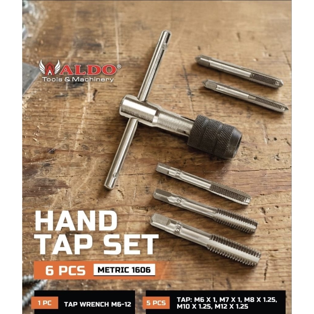 Aldo Hand Tap Set 6pcs / Tap Hand Set 6pcs M6 M7 M8 M10 M12