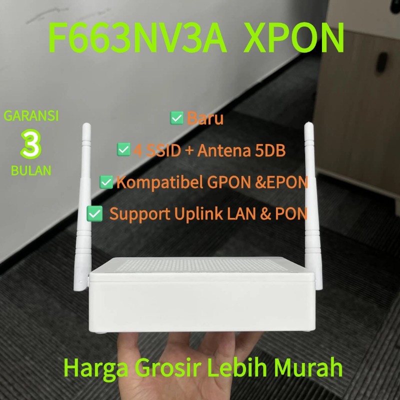 Modem Router ZTE F663NV3A XPON GPON EPON Baru Support Indihome Starlink Mikrotik OMCI Bonus Adaptor
